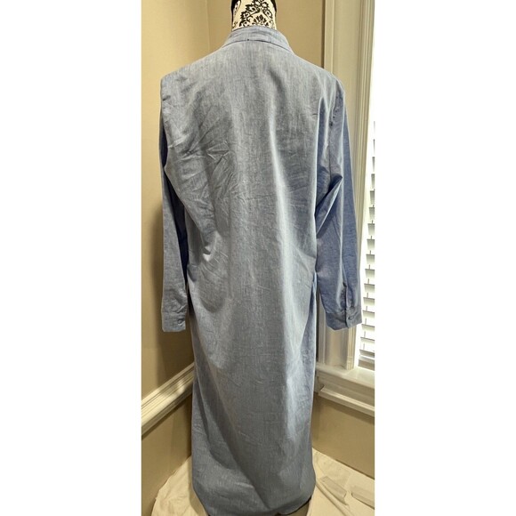 Tuckernuck Lydell Button Front Maxi Dress sz L Womens Chambray Beachy Coastal - Picture 8 of 16